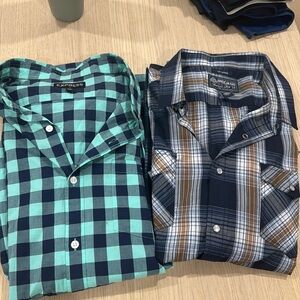 Plaid long sleeve button up bundle